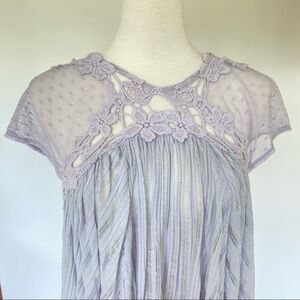 Free People Sheer Flowy Lavender Top - Size Small